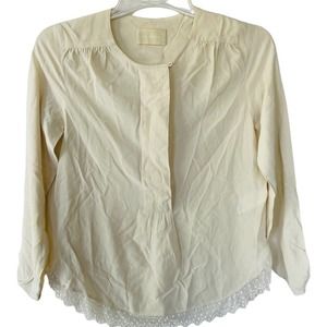 Zadig & Voltaire SILK Size XS Buttondown blouse with lace trim